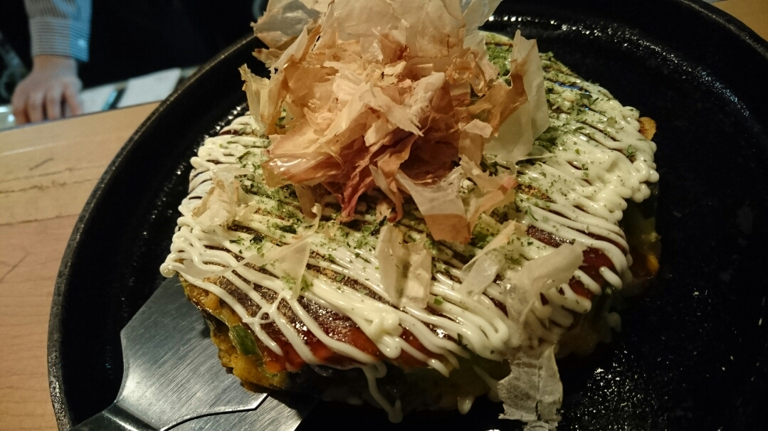 シーフードのお好み焼き