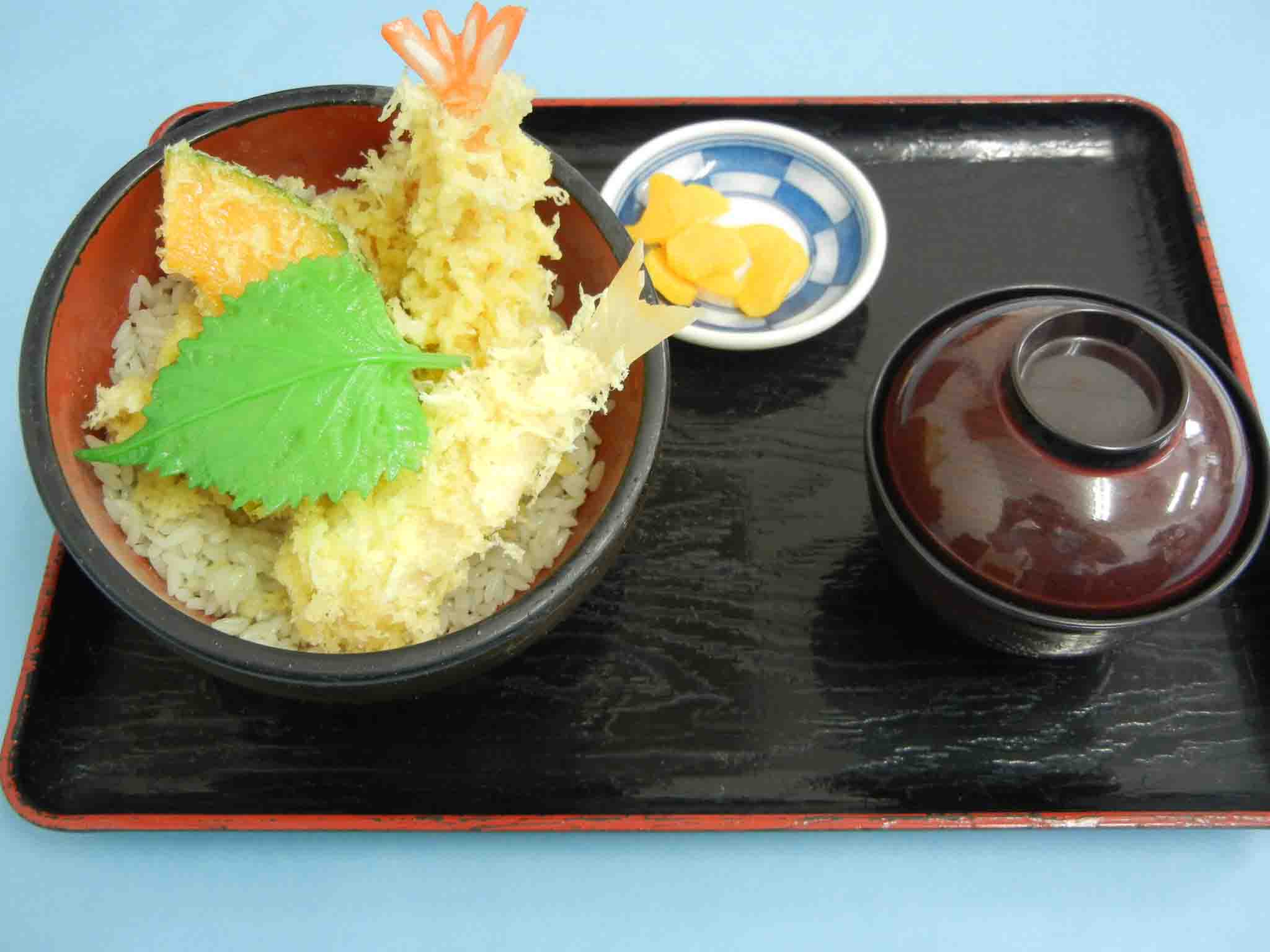 Donburi Bowl of Rice Topped with Tempura