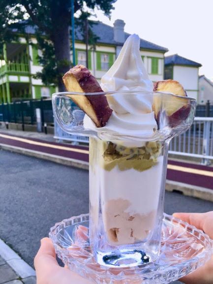 Japanese Chestnuts and Baked Sweet Potato Parfait